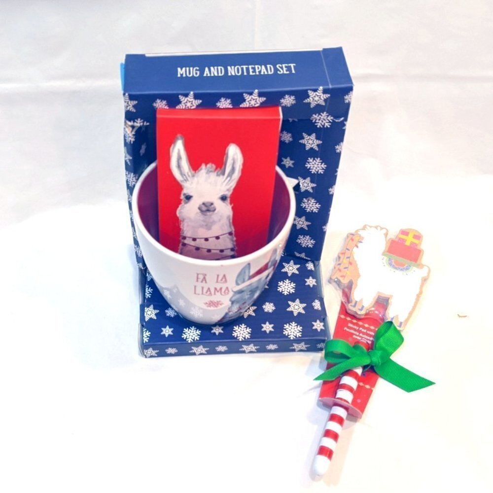 Fa la la llama Mug/Notepad Set plus extra note/pen